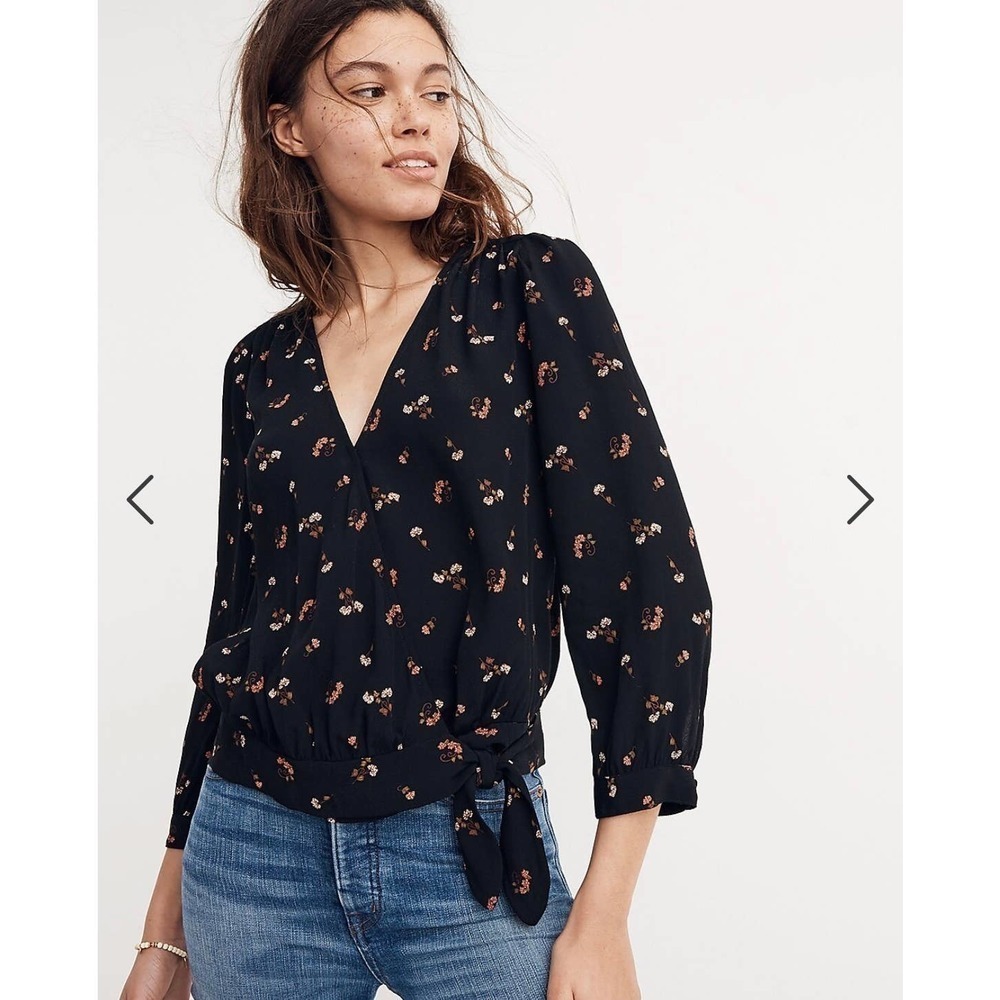 Madewell Wrap Top in Flower Toss